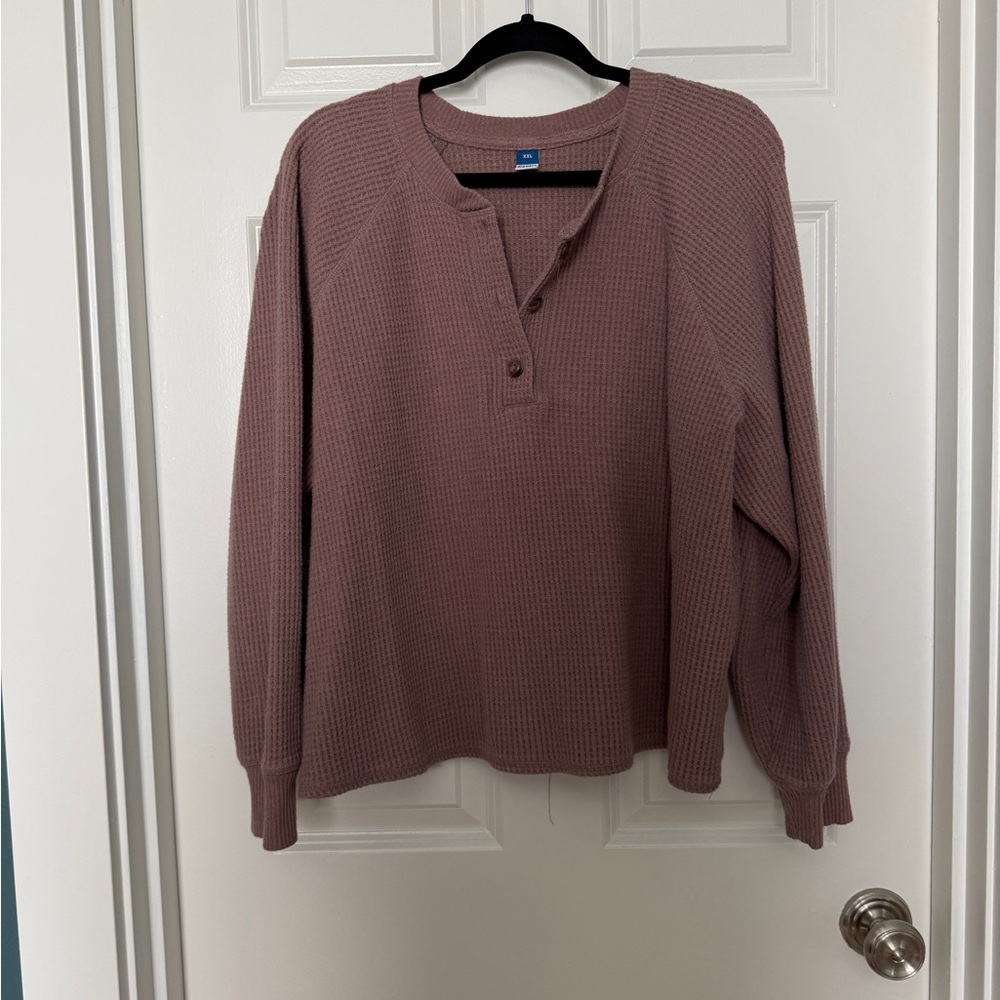 Old Navy Women's Waffle Knit Top in Mauve